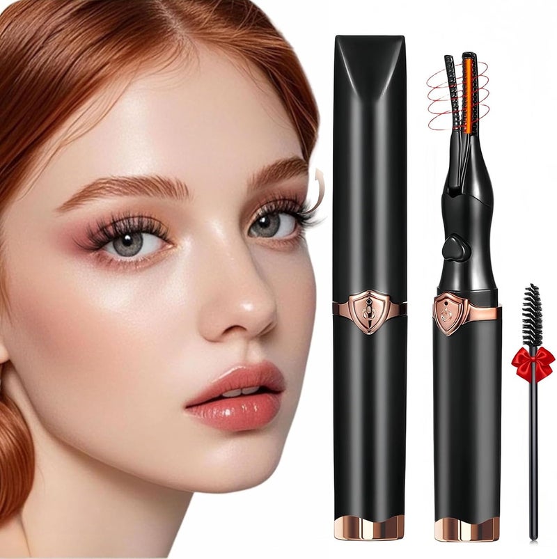 Acavado Heated Eyelash Curler, 2-in-1 Clip-Type Design, 3 Temperature Modes, USB Rechargeable Electric Eyelash Curler, Natural Curling 24H Long-Lasting Curl, Gift for Women & Girls, Black CE - Image 1